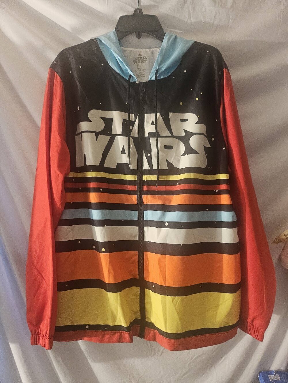 Disney Parks Star Wars Retro Hooded‎ Windbreaker Jacket Adult Size Large